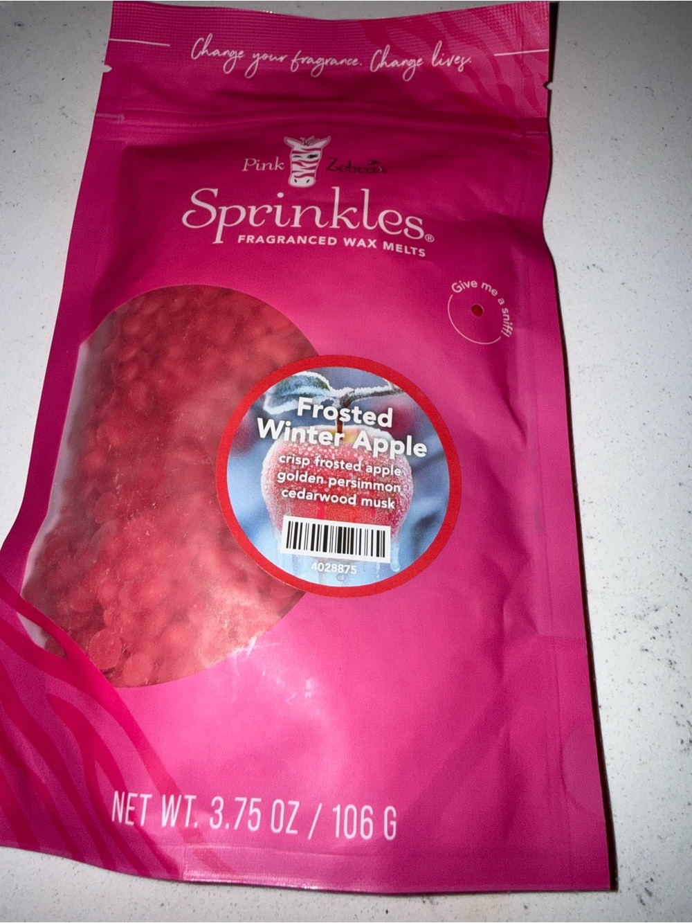 🎄❄️Pink Zebra Sprinkles Frosted Winter Apple Fragranced Wax Melts - Pink